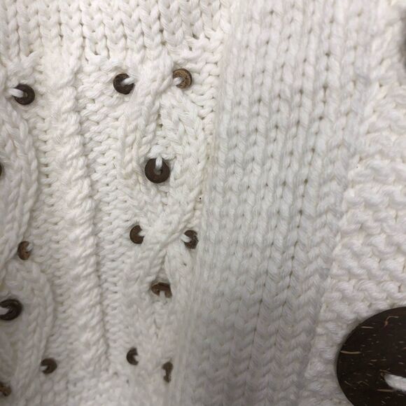 Pure Knit Chunky Boxy Hand Knit Cardigan Chunky Buttons Size Medium Large - Picture 2 of 8